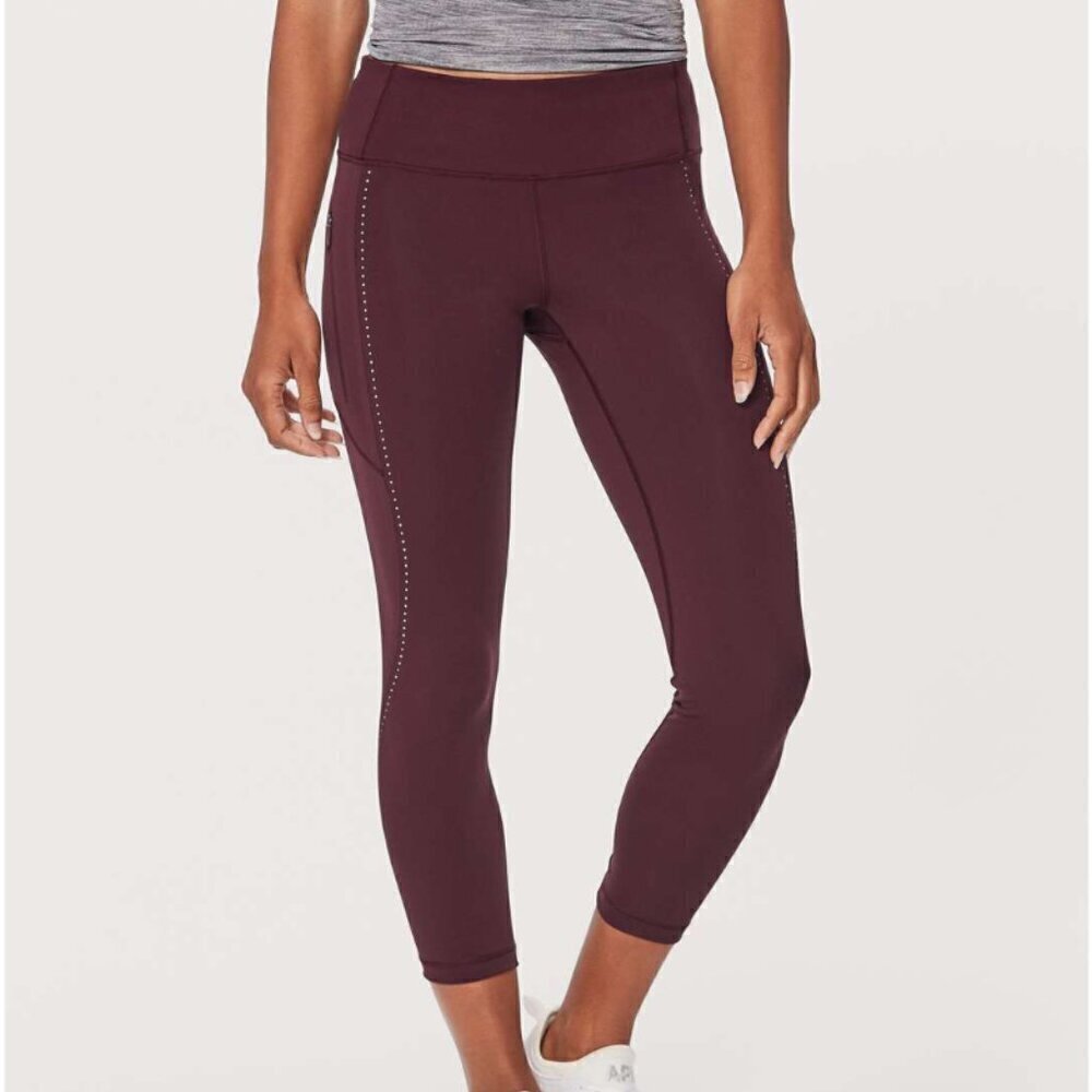 Lululemon Extra Mile Crop (Reflective 23") Garnet - Picture 7 of 7